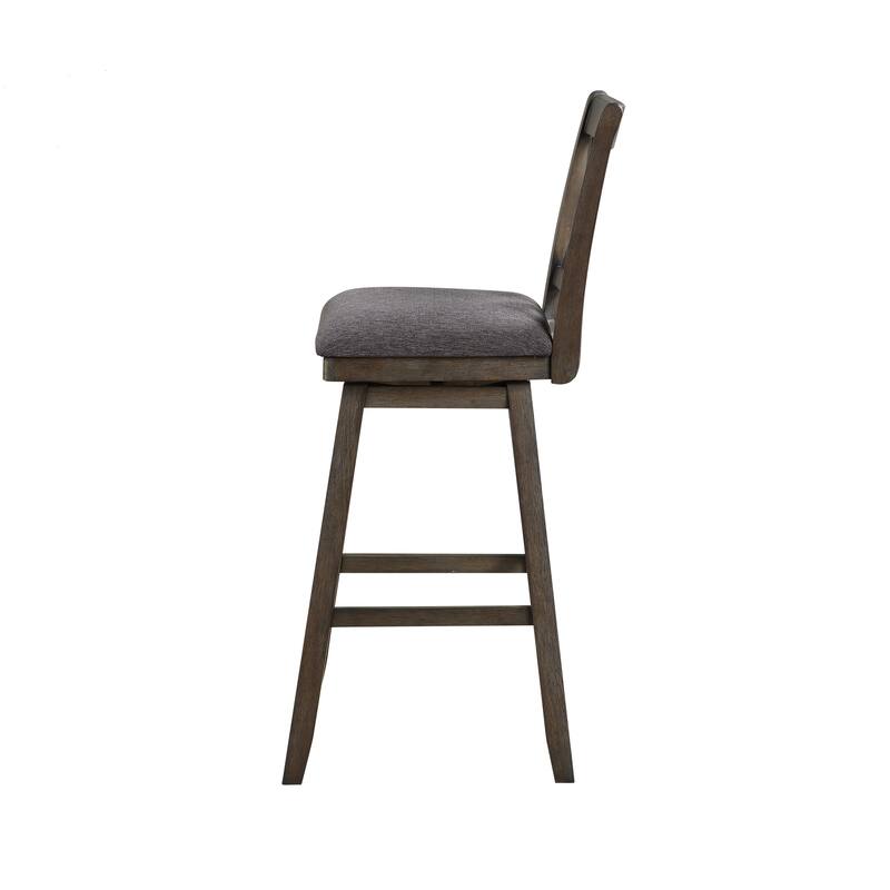 Brookline Wooden Linen Swivel Dining Room Barstool