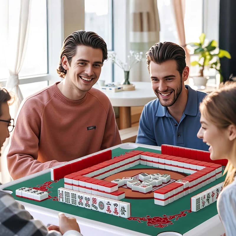 Costway 35" Folding Mahjong Table with Cup Holders & Smooth Felt Mat - See Details