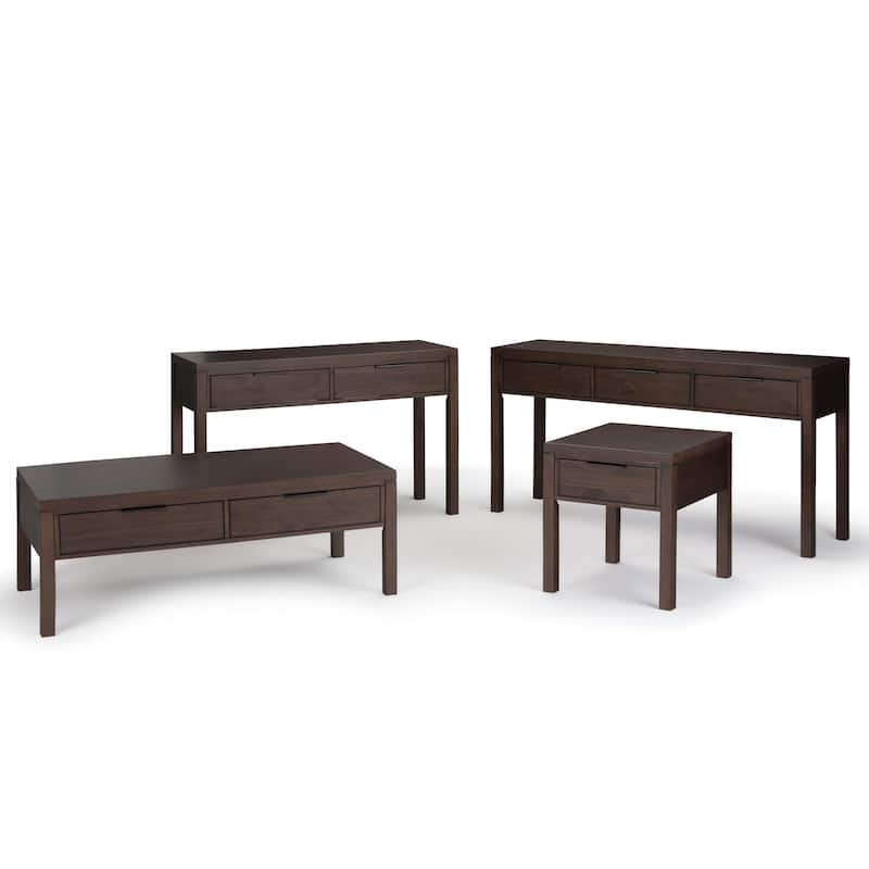 WYNDENHALL Fabian 60 inch Wide Solid Wood Contemporary Console Table - 60" W x 16" D x 30" H