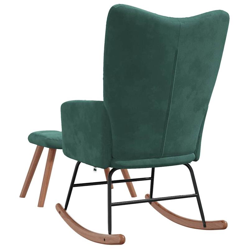 vidaXL Rocking Chair Accent Side Chair Padded Seat for Living Room Velvet