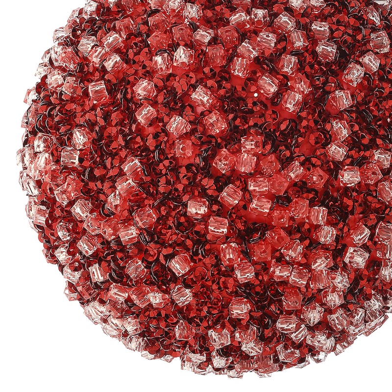 5.5" Diamond Ice Bead Ball Ornament Set of 3