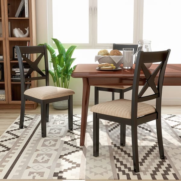 Furniture of America Quet Farmhouse XBack Black Dining Chairs (Set of