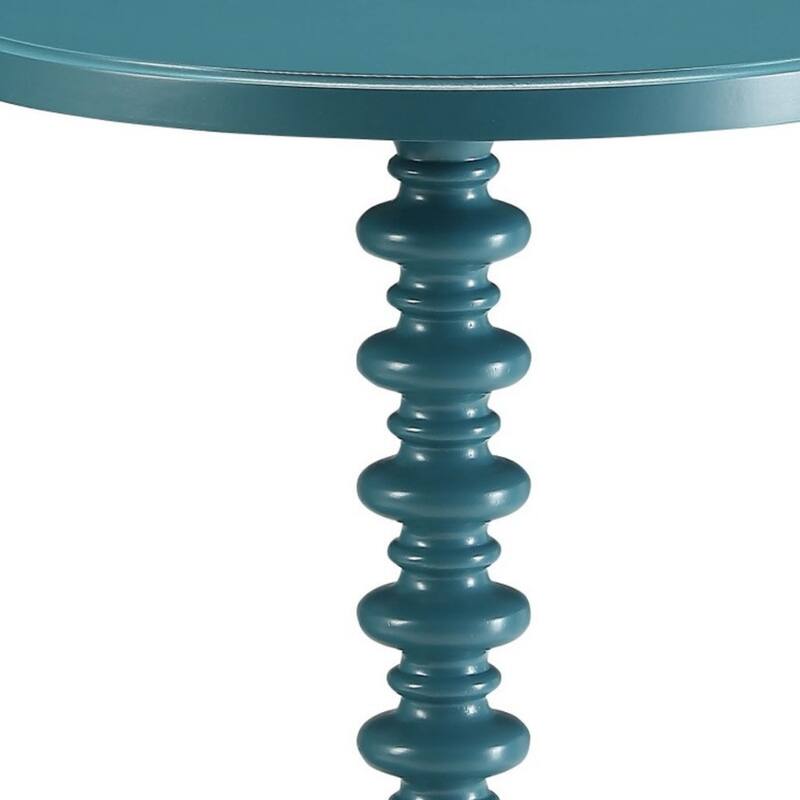 Vintage Look Wood Pedestal End Table with Round Top and Base - 17” x 17” x 22”