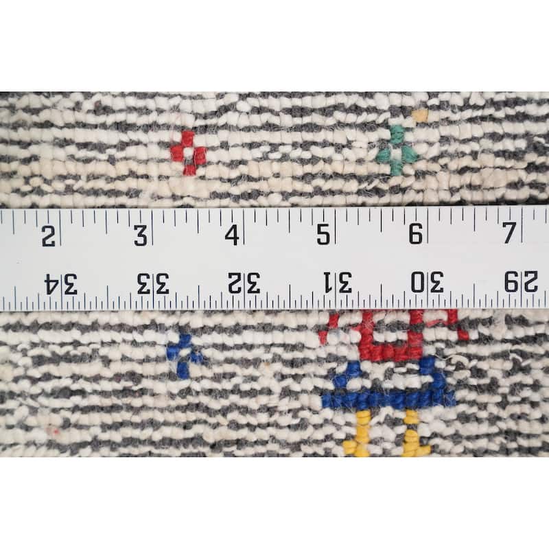 Hand Knotted Oriental Viscose Silk Carpet Tribal Animal Pictorial Beige & Ivories Gabbeh Runner Rug - 9' 9'' X 2' 6''