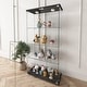 preview thumbnail 3 of 7, Modern Glass Display Cabinet with LED lights, Quick-assembly Antique Cabinet, Tempered Glass Bookshelf