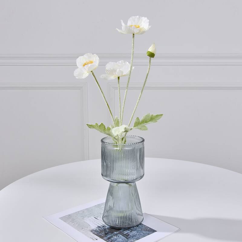Javlergo Glass Flower Vases for Centerpiece Table Home Indoor Desk Decor, Crystal Vase, Glass Vase Thickening Design Suitable