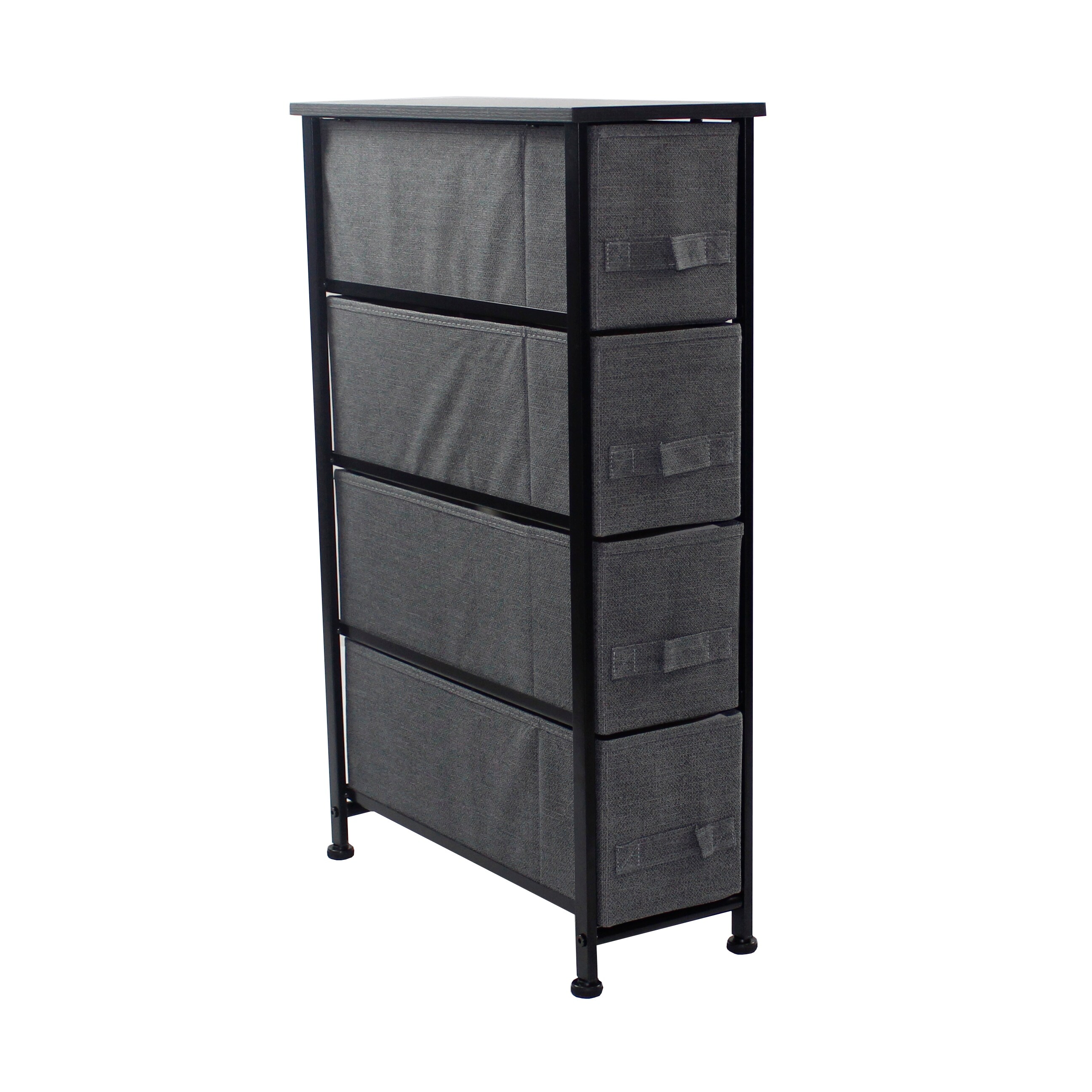 4 drawer narrow vertical dresser with fabric drawers sale