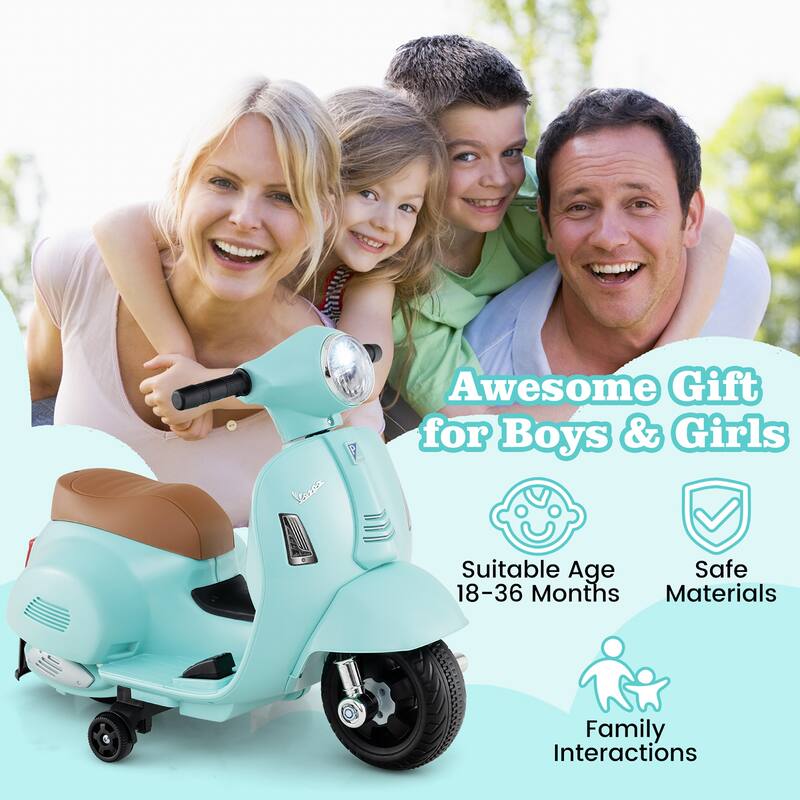 Gymax Kids Ride on Motorcycle w/ Training Wheels Headlight Horn 6V - See Details