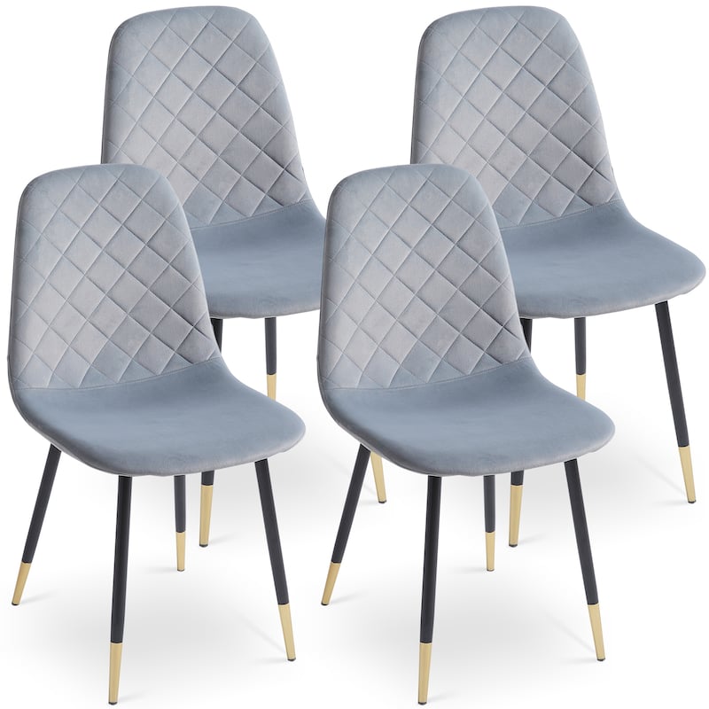 Tufted Accent Chairs with Golden Color Metal Legs