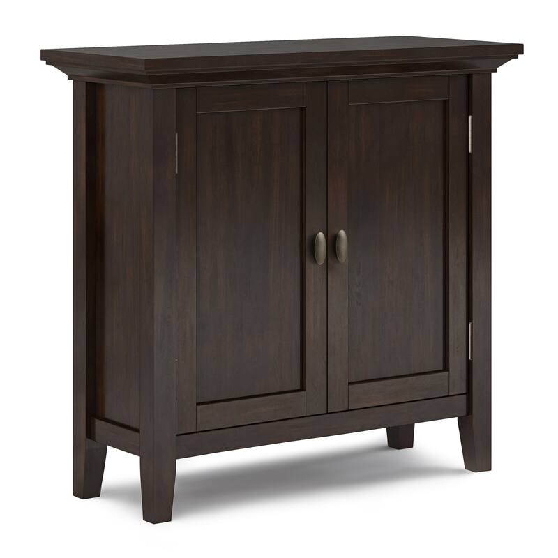 WYNDENHALL Mansfield SOLID WOOD 32 inch Wide Transitional Low Storage Cabinet - 32"w x 14"d x 31"h