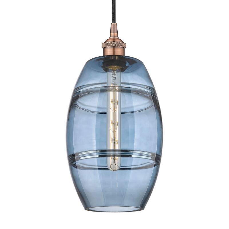 Innovations Lighting 616-1P 10 8 Vaz Pendant Vaz 8" Wide Cord-Hung - Antique Copper / Princess Blue