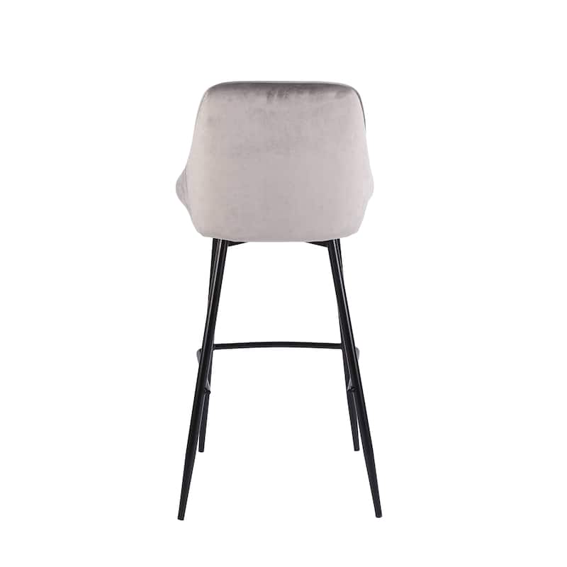Porthos Home Ugo Bar Stools Set of 2, Velvet Upholstery, Iron Legs