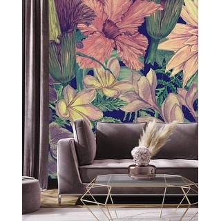 Dark Floral Wallpaper Peel and Stick and Prepasted - Bed Bath & Beyond ...