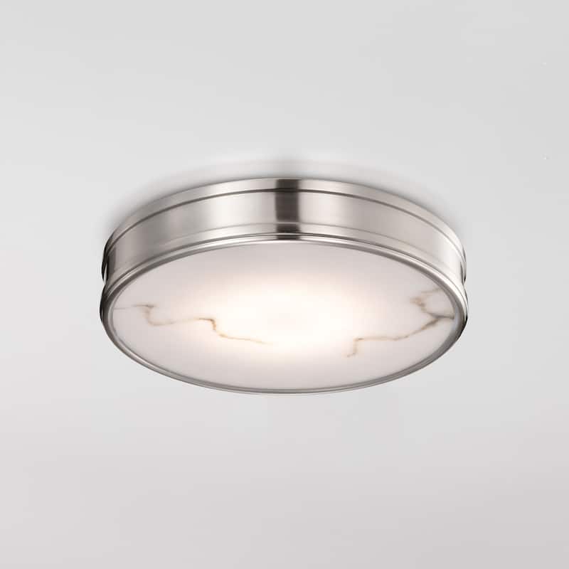 Kendall - 14 Inch LED Flush Mount - Brushed Nickel with Alabaster Glass - Brushed Nickel