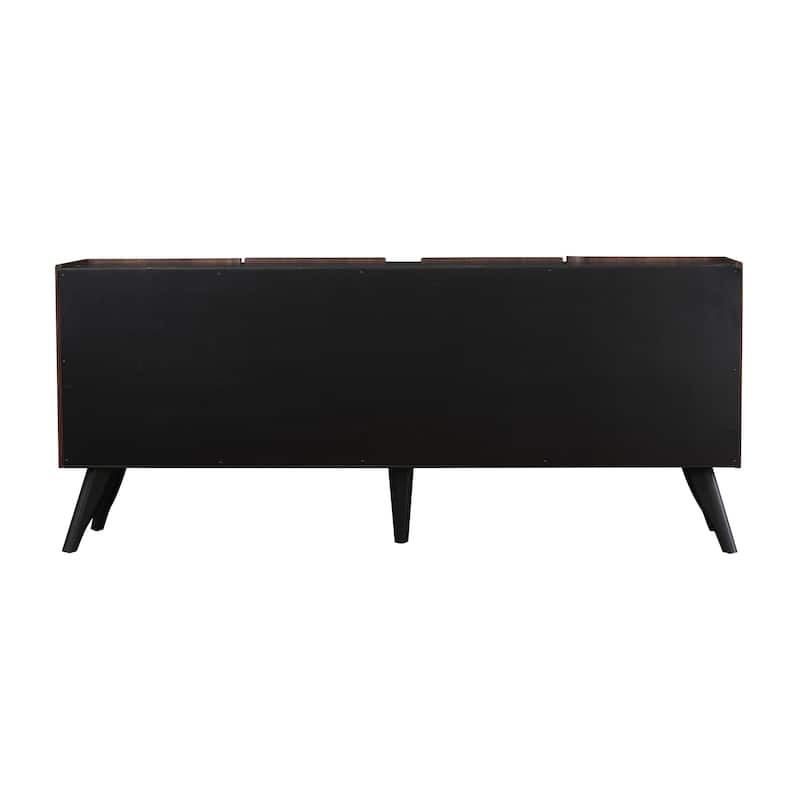 Furniture of America Abigail XI Mid-Century Modern Walnut Solid Wood 79-inch Dining Server with Shelves