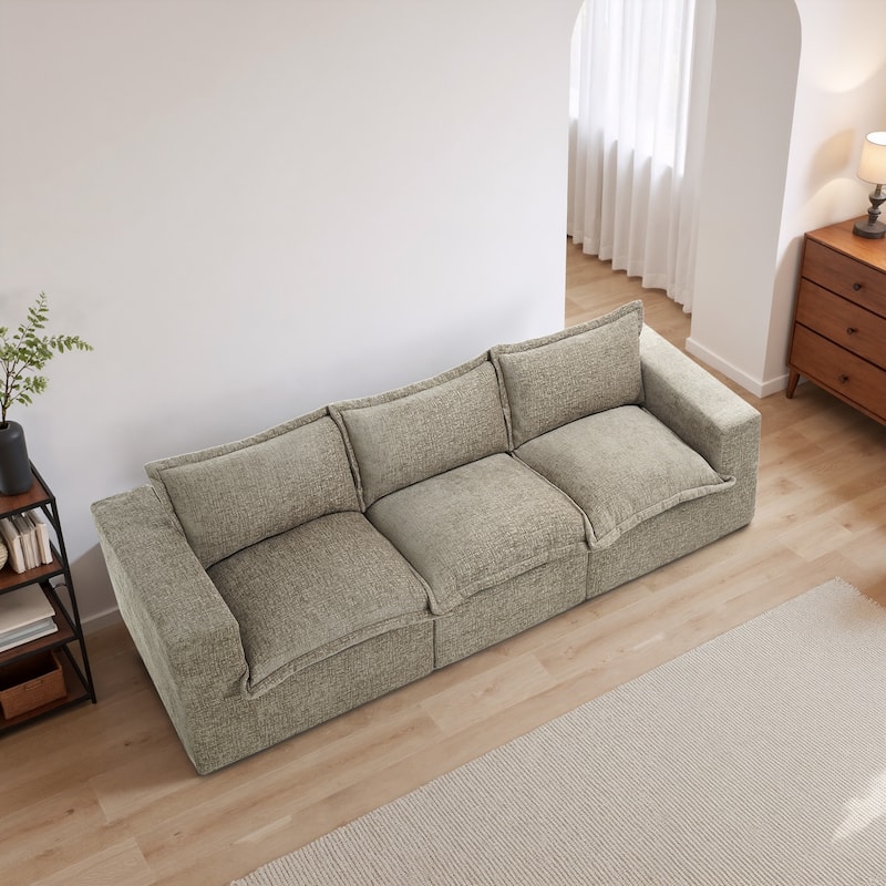 Comfy Cloud Chenille Upholstered Sectional Sofa with Pillow-Top Cushion