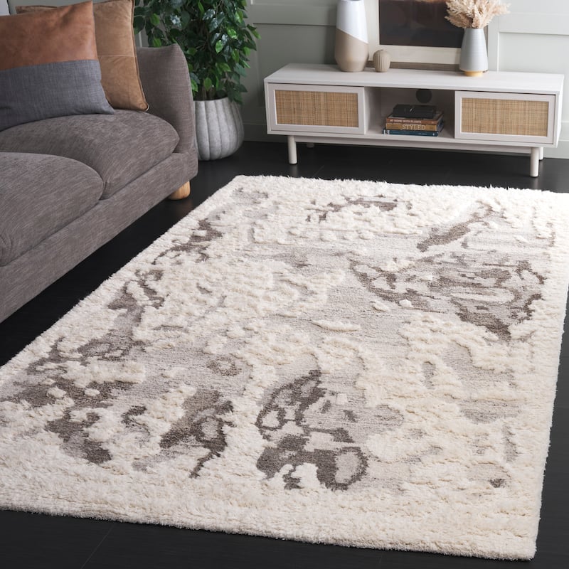 SAFAVIEH Handmade Casablanca Mariya Wool Rug - 5' x 8' - Ivory/Taupe