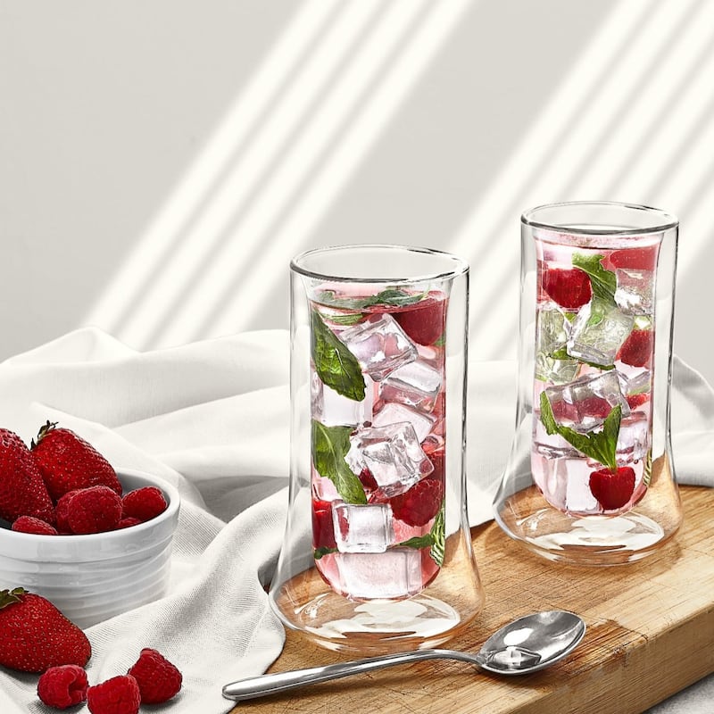 JoyJolt Cosmo Insulated Double Wall Highball 10-ounce Glass (Set of 2) - 10 oz