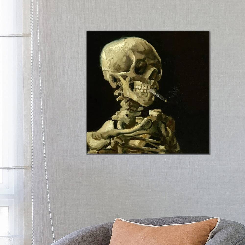 iCanvas "Head of a Skeleton With a Burning Cigarette" by Vincent van Gogh Canvas Print