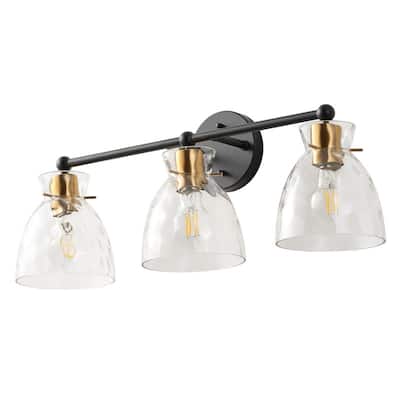 3 Light Matte Black Vanity Light Modern Bathroom Wall Fixture