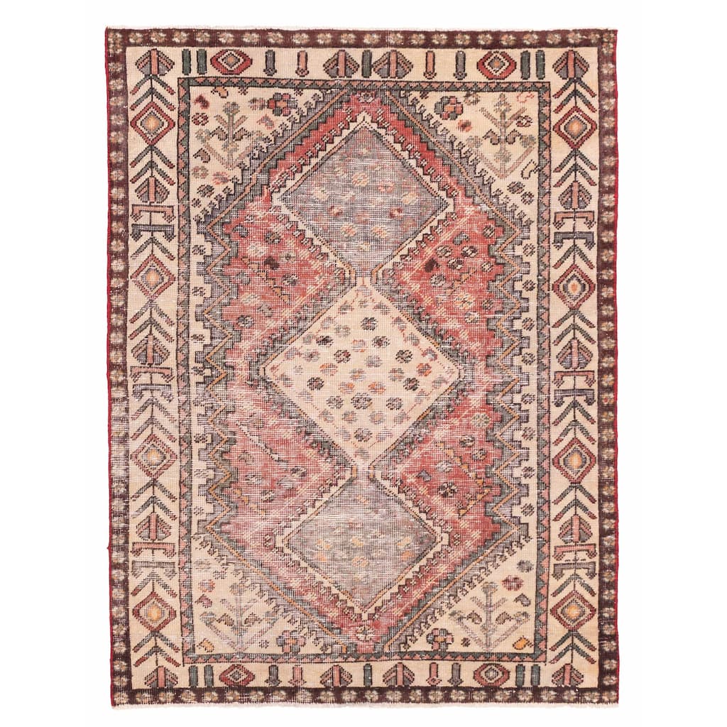 ECARPETGALLERY Hand-knotted Antalya Vintage Red Wool Rug - 4'8 x 6'8