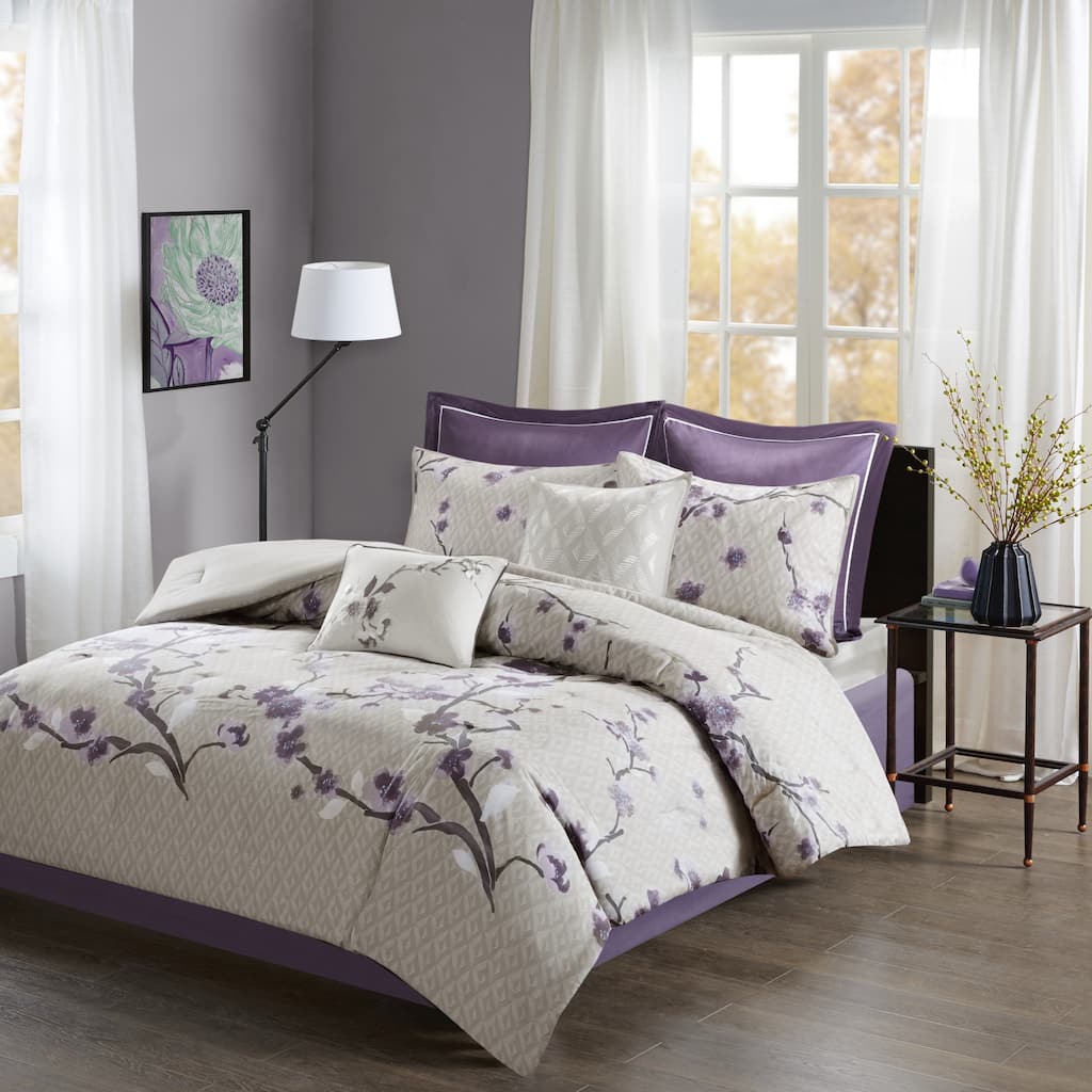 GDF Studio - Holly 8-Piece Cotton Comforter Set with Decorative Pillows