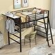 preview thumbnail 2 of 6, Black Twin Metal Loft Bed with Shelves, Desk, Clothes Rack