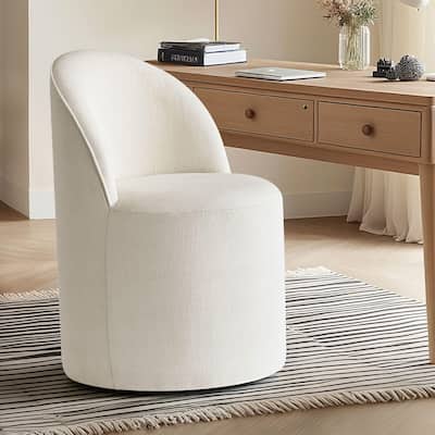Upholstered Linen Office Chair with Wheels