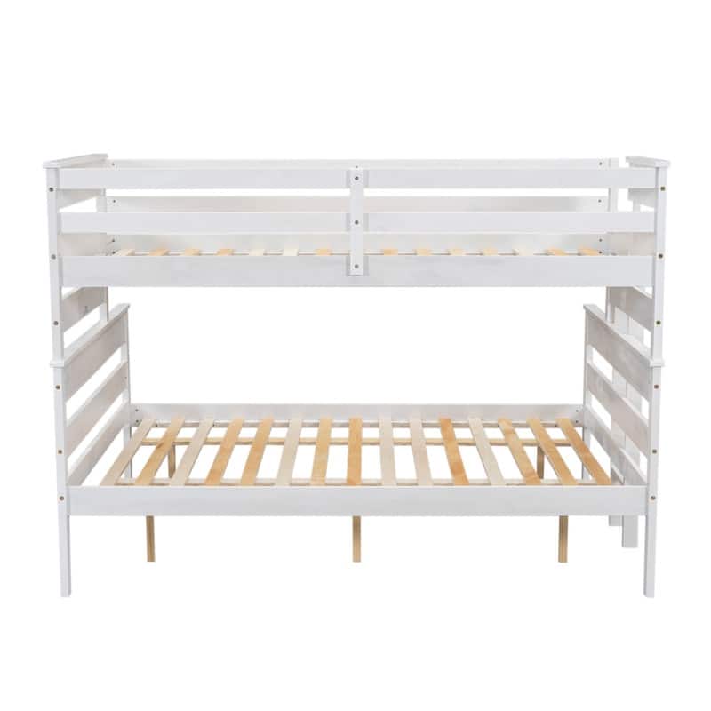 Wood Twin XL over Queen Bunk Bed with Ladder