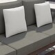 preview thumbnail 9 of 14, Corvus Iona 4-piece Patio Eucalyptus Wood and Rope Sofa Seating Set with Sunbrella Fabric
