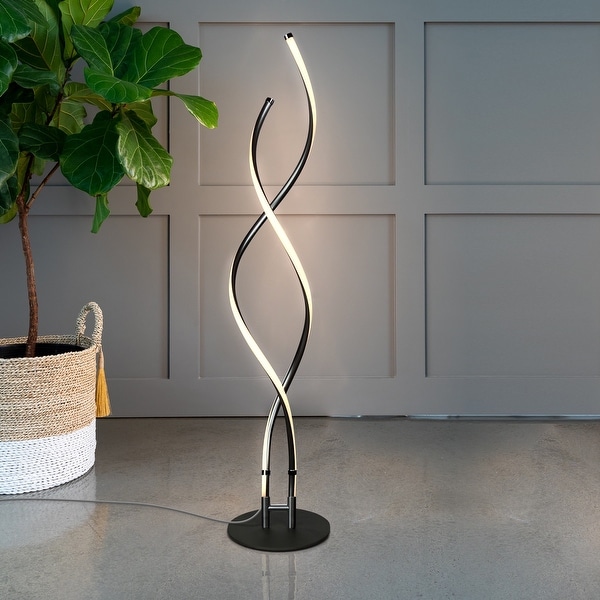 Brightech Embrace 60 in. Industrial 2 Light LED Super Bright Floor Lamp with Built In 3 Way Dimmer Function On Sale Bed Bath Beyond 35419253