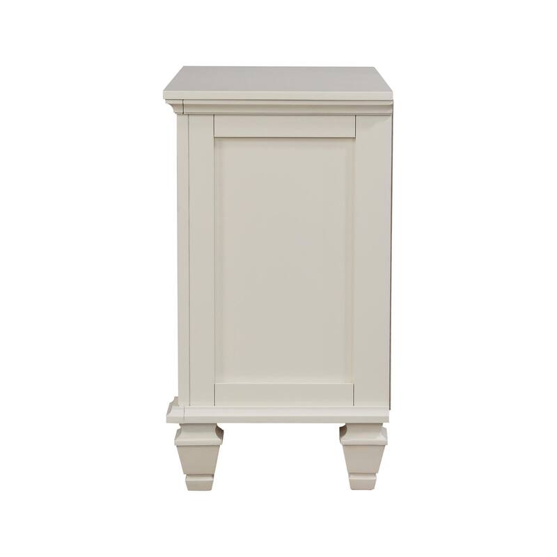 Cream White 3-drawer Nightstand with Pull Out Tray，Suitable for bedrooms,living rooms,apartments