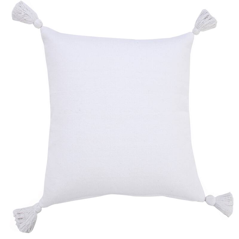 Sevita Solid Cotton Everyday Decorative Throw Pillow with Tassels