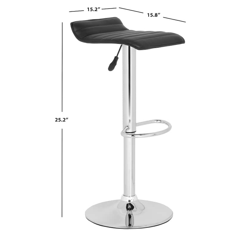 SAFAVIEH Jacalyn 22.4-30.9-inch White Adjustable Swivel Bar Stool - 15.2" x 15.8" x 25.2" - 15Wx16Dx34H