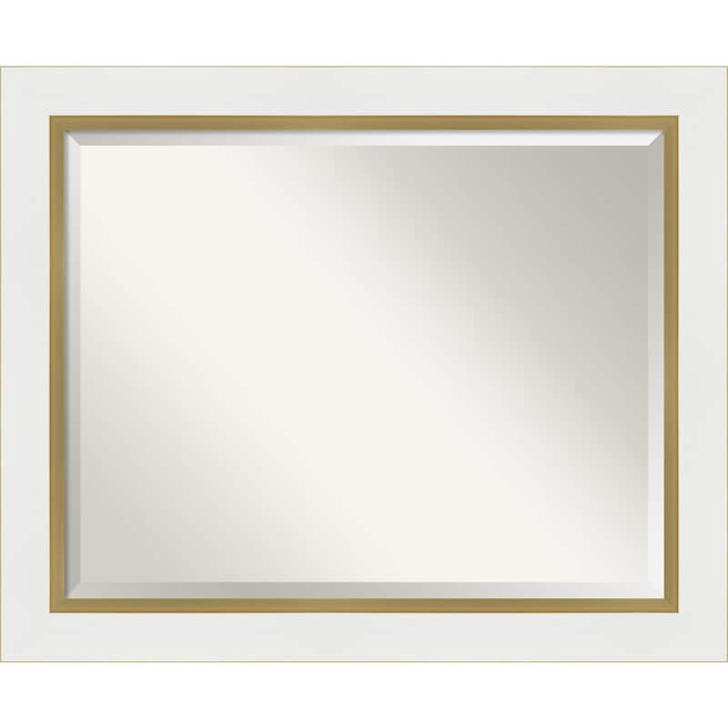 Beveled Bathroom Wall Mirror - Eva White Gold Frame