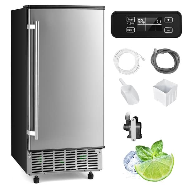 slide 2 of 11, Costway Built-in Ice Maker Free-Standing/Under Counter Machine - See Details Silver/Black - See Details