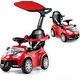 preview thumbnail 8 of 6, 3 in 1 Ride On Push Car Stroller Walking Toy with Canopy Red