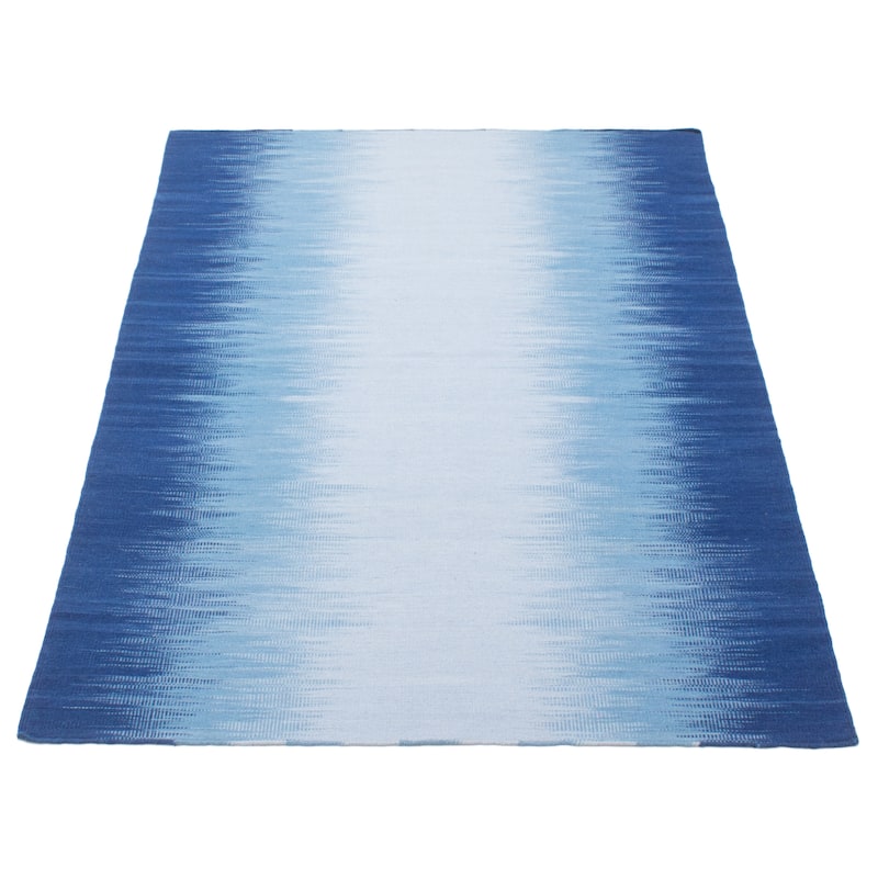 ECARPETGALLERY Flat-Weave Ankara FW Light Blue Wool Kilim - 5'2 x 8'1