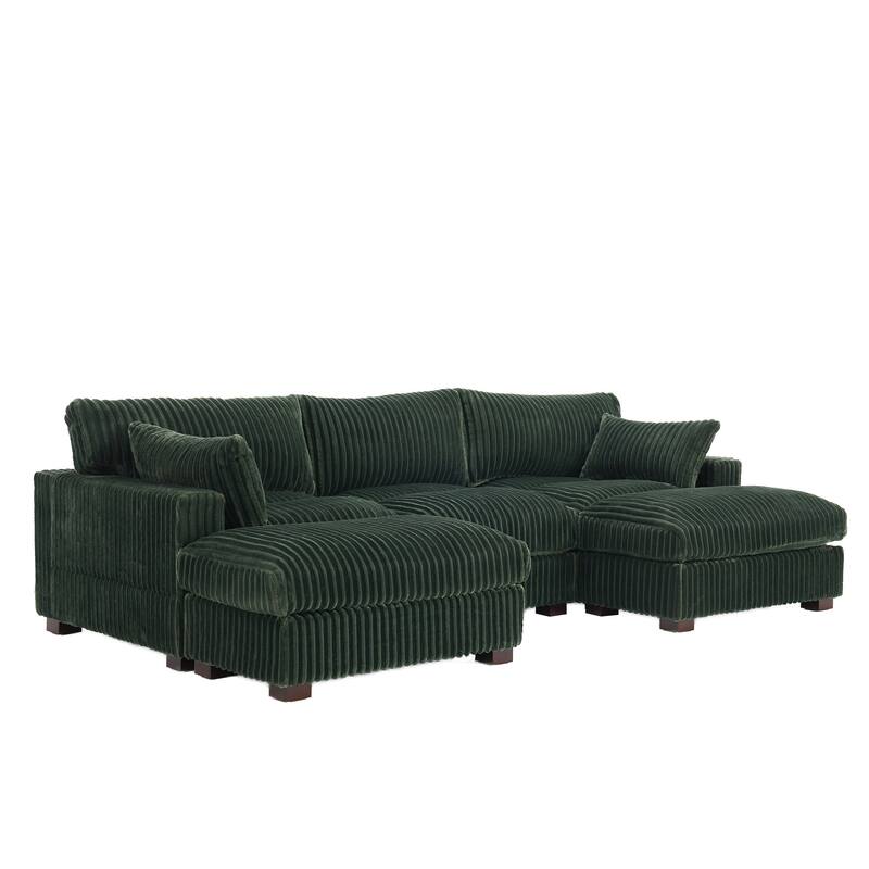 Oversized U-shaped Plush Modular Sectional Sofa Set