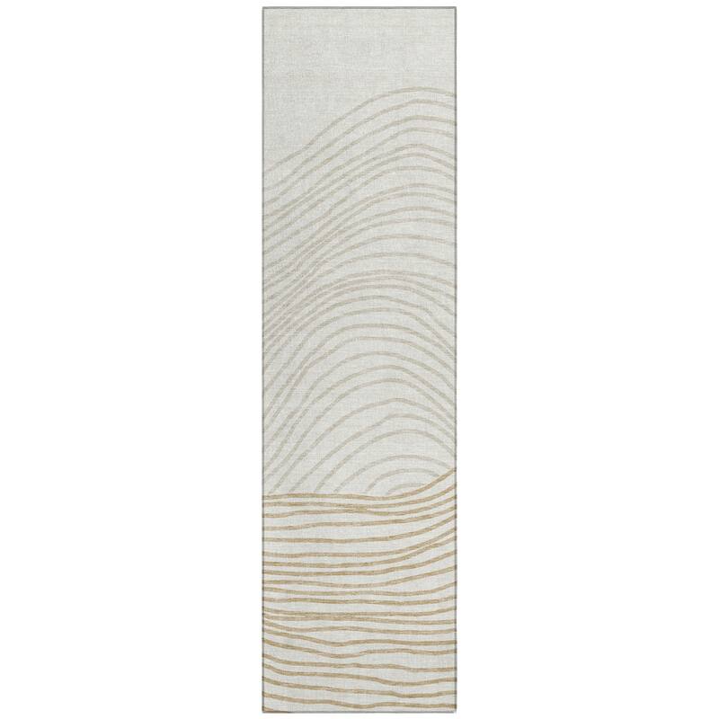 Machine Washable Indoor/ Outdoor Modern Arches Chantille Rug