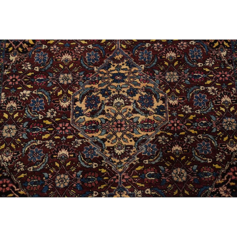 Hand Knotted Oriental 100% Wool Carpet Traditional Floral Red Mashad Area Rug - 5' 9'' X 4' 4''