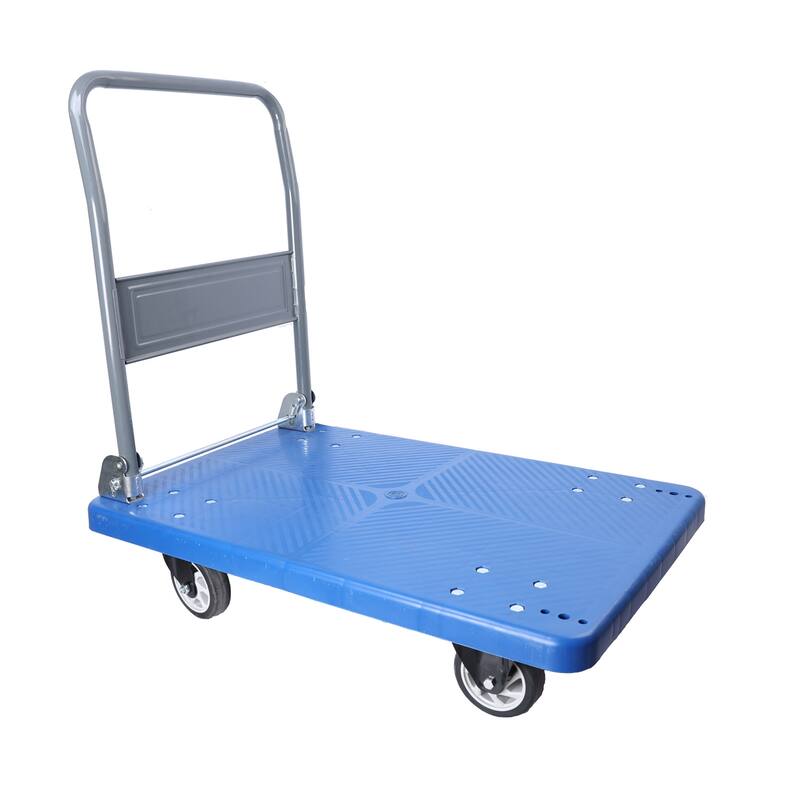 Hand Truck Foldable Push Cart Dolly - Blue
