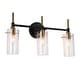 preview thumbnail 9 of 7, 3-Light Modern Bathroom Vanity Lights Black Gold Wall Sconces with Cylinder Glass - 19.5" L x 6" W x 11" H