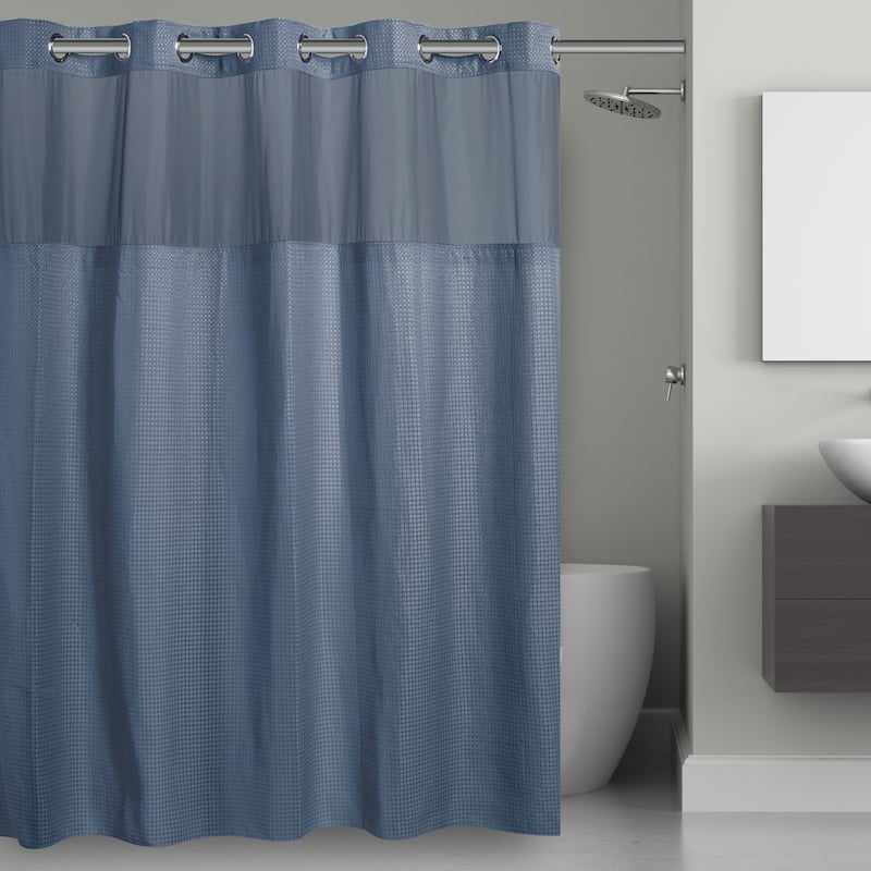 Hookless Waffle Shower Curtain - Moonlight Blue