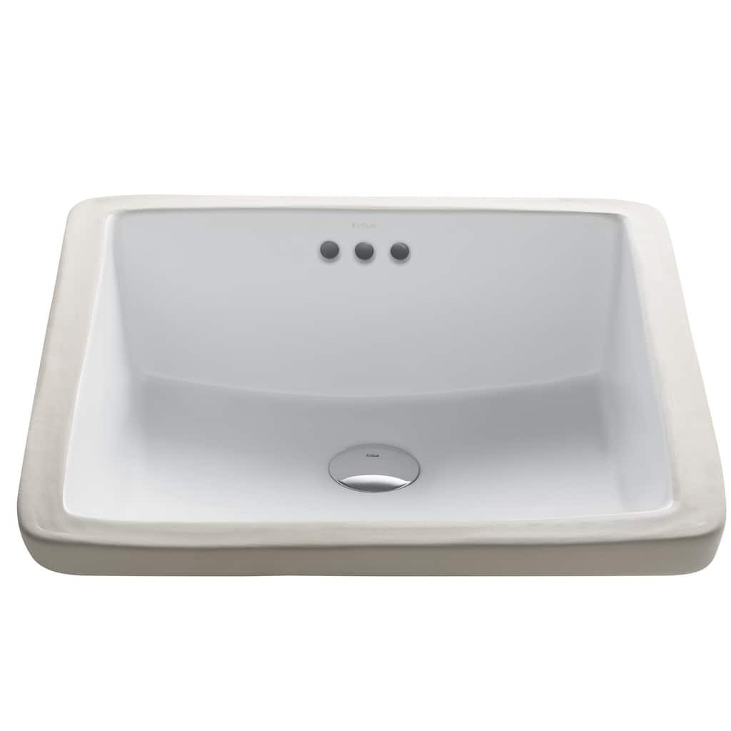 Kraus Elavo 17" Vitreous China Undermount Bathroom Sink with Overflow