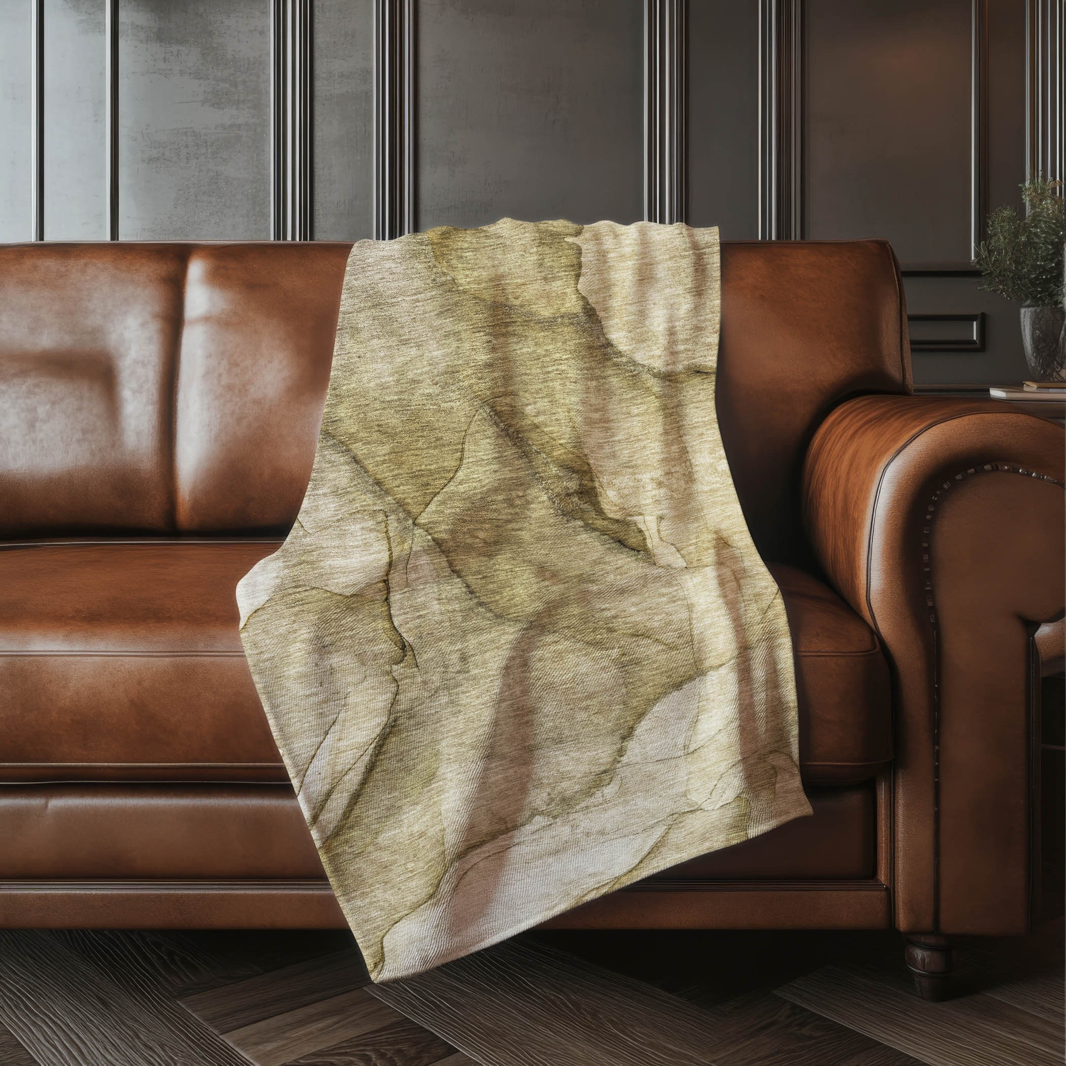 Premium Machine Washable Abstract Modern Sherpa Throw Blanket