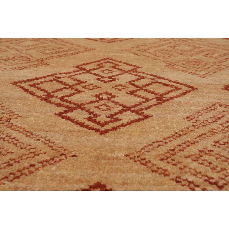 Hand Knotted Michaelian & Kohlberg Tan Tibetan 100% Wool Area Rug - 7' 11'' x 9' 1''