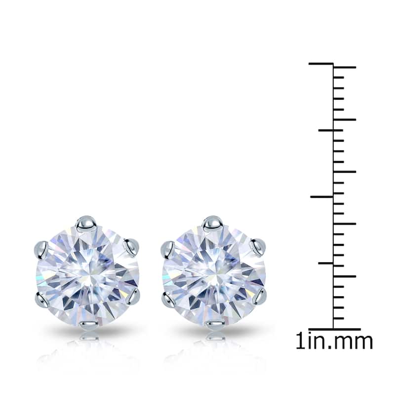 Auriya 7ctw Round Moissanite Stud Earrings 18k Gold