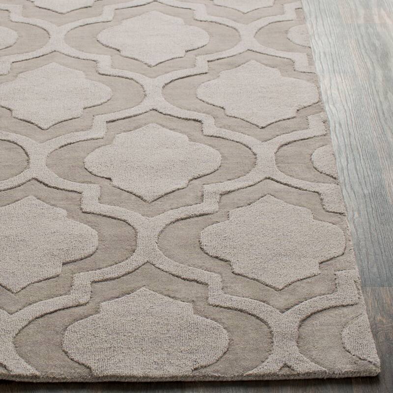 Hand-Woven Ali Tone-on-Tone Moroccan Trellis Wool Rug (9' x 12')