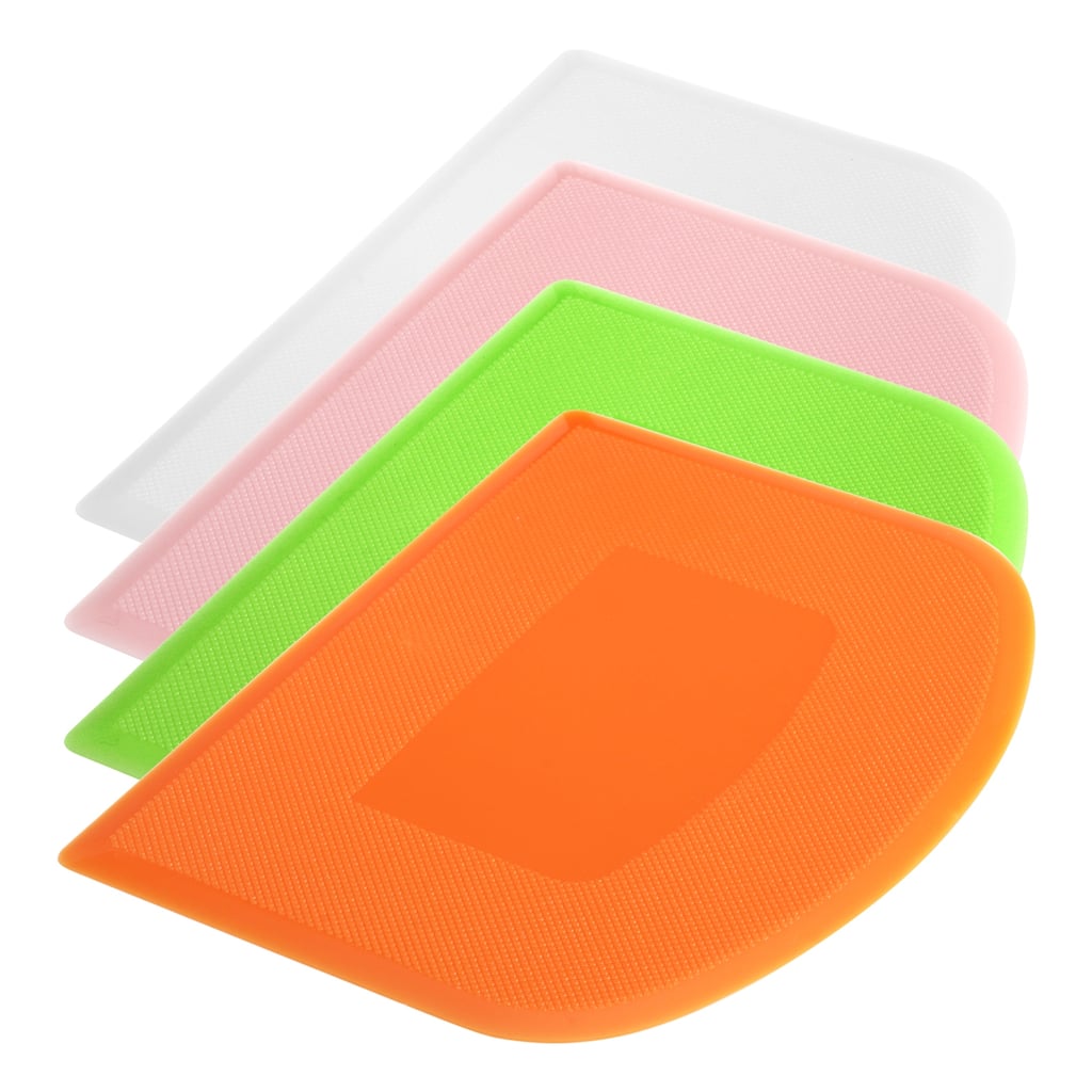 4Pcs Plastic Cake Scraper Dough Cutter Tool for Kitchen, Multicolor